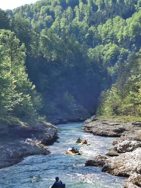 Austria, Salza river "Double Ducky" kayak adventure - Panorama for families vs Scenic for thrill seekers on the Salza