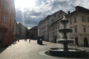 City Tour of Ljubljana - Preseren Square and Butcher’s Bridge: the center’s two moods