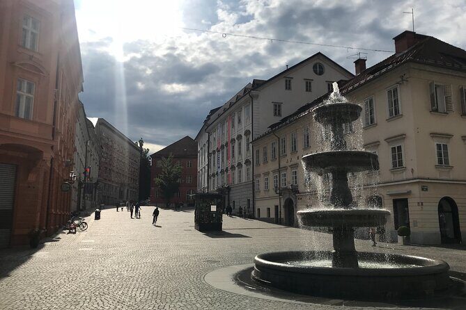 City Tour of Ljubljana - Preseren Square and Butcher’s Bridge: the center’s two moods