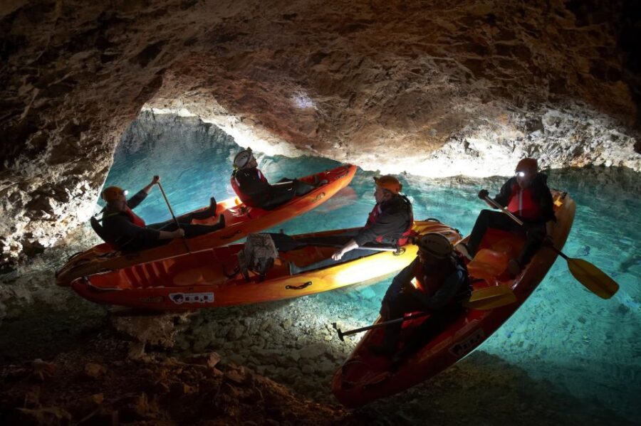 From Bled: Full-Day Underground Kayaking - 95 meters down: the stair reality check
