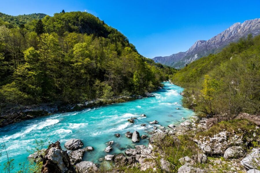 From Ljubljana: Guided Day Tour to Soča and Kranjska Gora - Soča Valley first hit: from Most na Soči to the emerald river