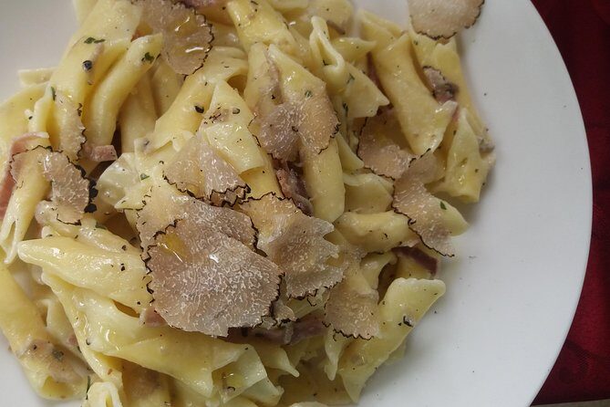 Istria - Truffles: Hunting & Cooking & Tasting, Slovenia - The tasting menu: tartufata, cheese, salami, and Malvasia of Istria