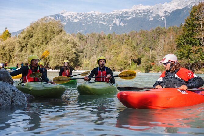 Kayak Course on Soca River - Rapids from Class I to V: how the guide turns fear into skills